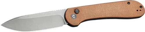 Civivi Knives Elementum Brown Micarta 3.47 Gray Stonewash Blade - CIVIVI Knives