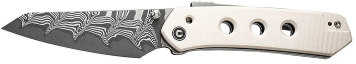 Civivi Knives Vision FG Ivory Folding 3.54 Plain Edge Reverse Tanto Damascus Blade - CIVIVI Knives