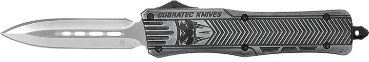 CobraTec Knives CTK-1 Stone Washed Out The Front Automatic Knife - 3 Plain Edge Dagger D2 Blade - CobraTec Knives