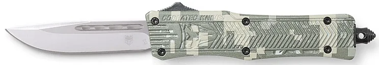 CobraTec Knives CTK-1 Digital Camo American Flag OTF Small 2.75 Plain Edge Drop Point D2 Blade - CobraTec Knives