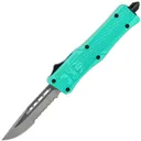 CobraTec Knives Small CTK-1 Knife OTF - 2.75 Partially Serrated Drop Point Tiffany Blue - CobraTec Knives