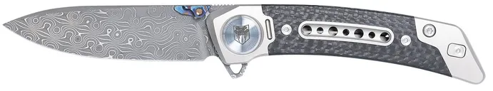 CobraTec Knives Emperor Carbon Fiber 3 Folding Plain Edge Drop Point VG-10 SS Blade - CobraTec Knives
