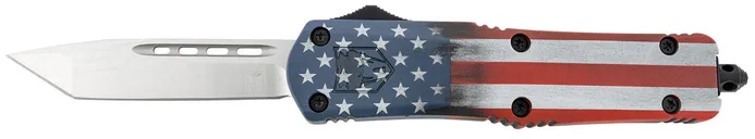 CobraTec Knives FS-3 American Flag OTF Tanto 3 D2 Blade with Sheath - CobraTec Knives