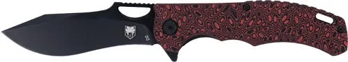 CobraTec Knives Nighthawk Black / Red Folding 3.625 Tip Up Plain Edge D2 Blade - CobraTec Knives