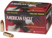 Federal American Eagle Brass 9mm 115 Grain 100-Rounds FMJ - Federal Premium