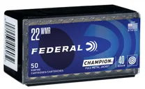 Federal Champion Training Brass .22 Mag 40-Grain 50-Rounds FMJ - Federal Premium