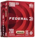 Federal Champion Training Brass Bulk 9mm 115 Grain 200-Rounds FMJ - Federal Premium