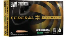 Federal Gold Medal Brass 6mm Creedmoor 107 Grain 20-Rounds SMKBTHP - Federal Premium