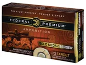 Federal Gold Medal Brass 6mm Creedmoor 20-Rounds Berger Hybrid Open Tip Match 105 Grain - Federal Premium