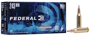 Federal PowerShok .243 Win Ammo 100 Grain 20-Rounds JSP - Federal Premium