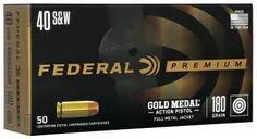 Federal Premium Gold Medal .40 SW 180 Grain 50-Rounds FNFMJ - Federal Premium