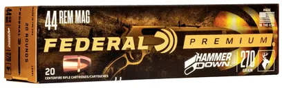 Federal Premium HammerDown Nickel Plated Brass .444 MAR 270-Grain 20-Rounds BSP - Federal Premium