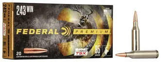 Federal Premium Nickel-Plated Brass .243 Win 85 Grain 20-Rounds Barnes TSX - Federal Premium