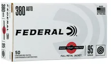 Federal Range and Target Brass .380 Ammo 95-Grain 50-Rounds FMJ - Federal Premium