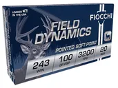 Fiocchi Field Dynamics .243 Win 100 Grain 20-Rounds PSP - Fiocchi