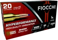 Fiocchi Hyperformance 6mm Creedmoor 80 Grain 20-Rounds Tipped TSX - Fiocchi