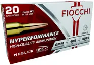 Fiocchi Hyperformance Match 6mm Creedmoor 105 Grain 20-Rounds Nosler RDF - Fiocchi