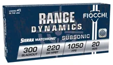 Fiocchi Rifle Ammunition .300 AAC Blackout 220 Grain 20-Rounds HPBT - Fiocchi
