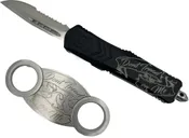 CobraTec FS-X Dont Tread On Me OTF Knife - 2.75 Serrated Drop Point w/ Cigar Cutter - CobraTec Knives