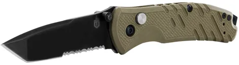 Gerber Cutlery Propel Downrange Desert Tan Automatic Knife - 3.5 Serrated Black Tanto Blade - Gerber Knives