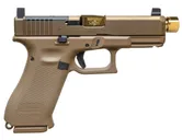 Glock 19X V Flat Dark Earth / Gold 9mm 4.6 Threaded Barrel 19-Rounds OR - Shark Coast Tactical