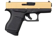 Glock 43 Black / Gold 9mm 3.39 Barrel 6-Rounds - Glock