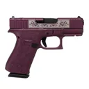 Glock 43X MOS Black Cherry 9mm 3.41 Barrel 10-Rounds Glock & Roses Custom Engraving - Glock