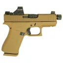 Glock 43X Shark Puppy Flat Dark Earth 9mm 3.9 Threaded Barrel 10-Rounds OR - Glock