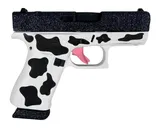 Glock G43X Glitter Glock Black / White Cow 9mm 3.41 Barrel 15-Rounds OR - Glock