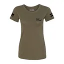 Glock Girl Flag Tee Military Green Short Sleeve Large - Glock