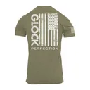 Glock Perfection Flag Tee Military Green Short Sleeve Small - Glock