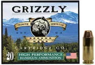 Grizzly Handgun Ammunition 10mm 200 Grain 20-Rounds FMJFP - Grizzly Ammo
