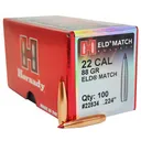 Hornady 22 Caliber .224 Diameter 88 Grain ELD Match 100-Count - Hornady