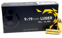 Igman Pistol Brass 9mm 124 Grain 50-Rounds FMJ - Igman
