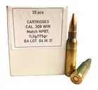 Igman Rifle Ammunition .308 Win 175 Grain 20-Rounds HPBT - Global Ordnance