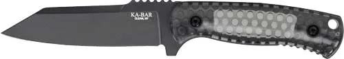 Ka-Bar Les George Grey 4.625 Reverse Tanto Blade with Sheath - Ka-Bar