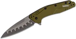 Kershaw Dividend OD Green Folding Knife - 3 Plain Wharncliffe Blade - Kershaw Knives