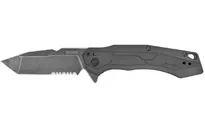 Kershaw 2062ST Analyst Assisted Flipper Knife 3.25 BlackWashed Tanto Combo Blade - Kershaw Knives