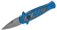 Kershaw Launch 12CA AUTO Folding Knife 1.93 Black Washed CPM-154 Spear Point Blade Blue Anodized Aluminum - Kershaw Knives