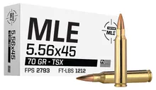 Norma MLE Brass 5.56 70 Grain 20-Rounds TSX - Norma Ammo