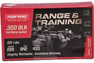Norma Range and Training .300 AAC Blackout 220 Grain 20-Rounds FMJ - Norma Ammo