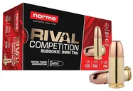 Norma Rival Brass 9mm 158 Grain 50-Rounds TMJ - Norma Ammo
