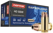 Norma Safeguard Brass .40 SW 180 Grain 50-Rounds JHP - Norma Ammo