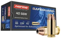 Norma Safeguard Brass .40 SW 165 Grain 50-Rounds JHP - Norma Ammo