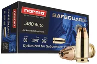 Norma Safeguard Brass .380 ACP 88 Grain 50-Rounds JHP - Norma Ammo