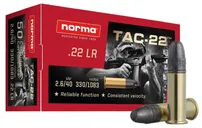 Norma Tac-22 Brass .22 LR 40 Grain 50-Rounds LRN - Norma Ammo