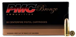PMC Ammunition Bronze Brass .38 Super+P 130-Grain 50-Rounds FMJ - PMC Ammo