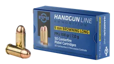 PPU Centerfire Handgun Brass 9mm Browning Long 108-Grain 50-Rounds FMJ - Prvi Partizan