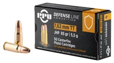 PPU Defense Brass 7.62 X 25 Tokarev 85-Grain 50-Rounds JHP - Prvi Partizan