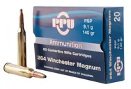 PPU PP264 Rifle Ammo 140 Grain 264 Win Mag 20 Rounds Soft Point - Prvi Partizan